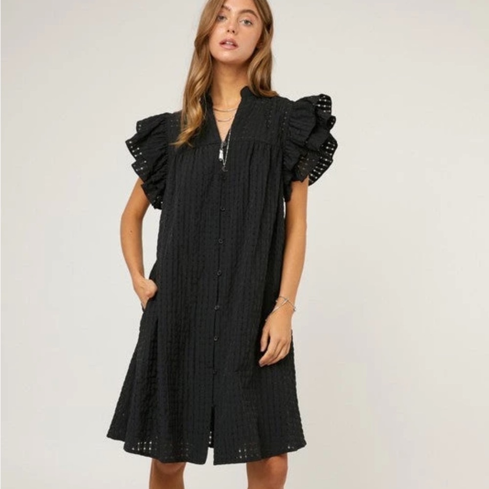 Ruffle detail babydoll dress
